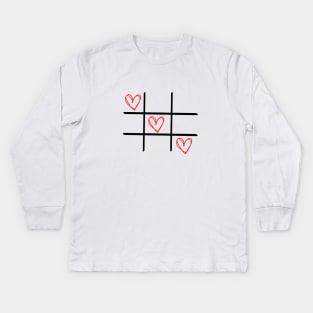 Love Hearts (Noughts and Crosses) Kids Long Sleeve T-Shirt